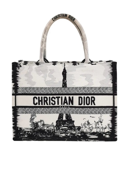Dior Other - Dior Black and White Large Canvas 'Christian Dior' Tote